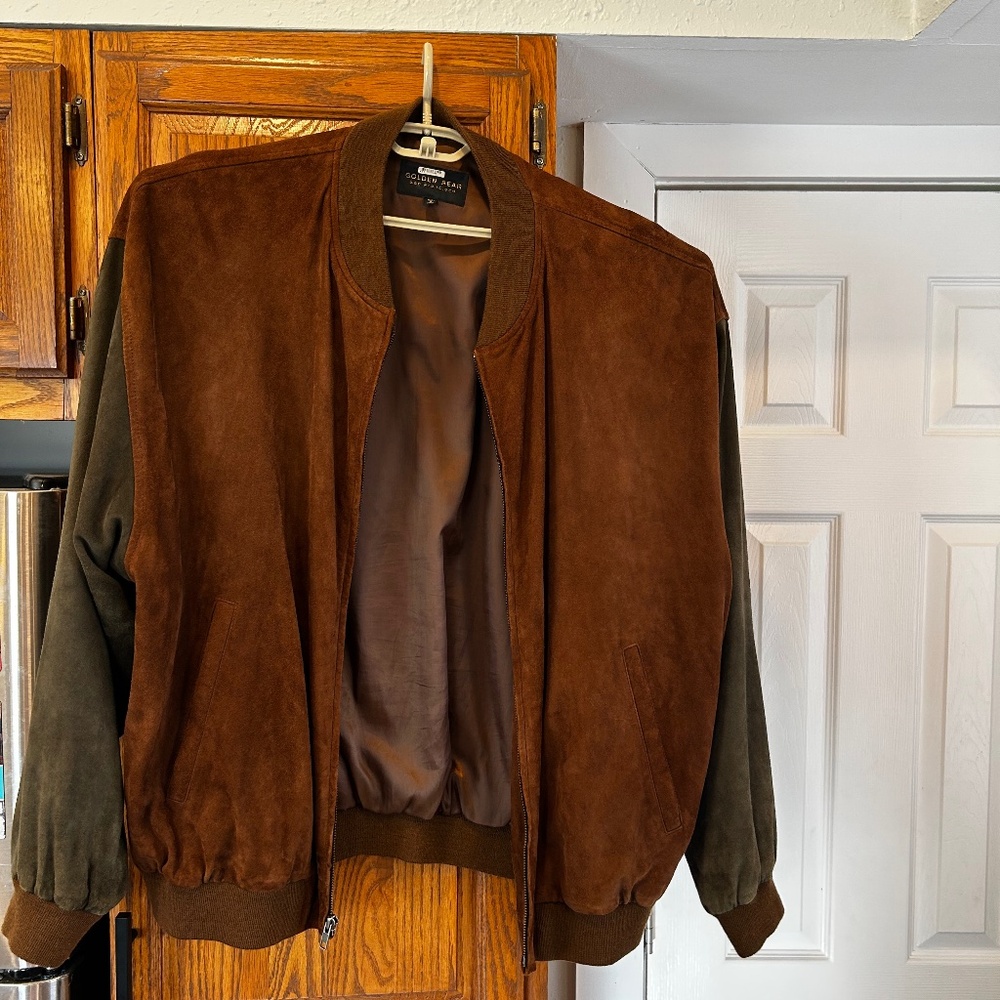 Golden Bear Suede Bomber XXL Brandy and Pine